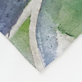 Boho Navy Blue Celestial Dahlia Floral Waterverf Fleece Deken (Hoek)