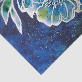 Boho Navy Blue Celestial Dahlia Floral Waterverf Tissuepapier (Detail)