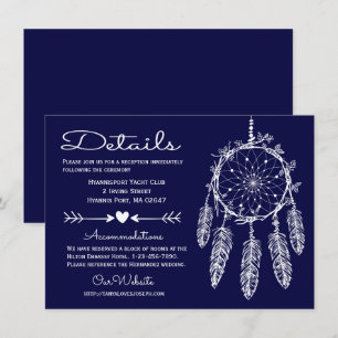 Boho Navy Blue Details Dreamweaver Tribal Weddensc Kaart