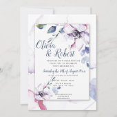 Boho Navy Blue en Waterverf Apple Blossom Kaart (Voorkant)