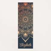 Boho Navy Blue Mandala Custom Naam Yoga Mat (Voorkant)