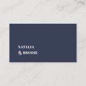 Boho Navy Blue Terracotta Wedding Enclosure Kaart Visitekaartje (Achterkant)