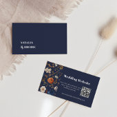 Boho Navy Blue Terracotta Wedding Enclosure Kaart Visitekaartje
