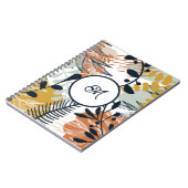 Boho Navy Bruin Gouden Bladeren Notitieboek (Linkerzijde)