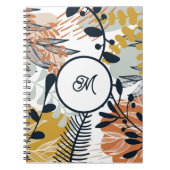 Boho Navy Bruin Gouden Bladeren Notitieboek (Voorkant)