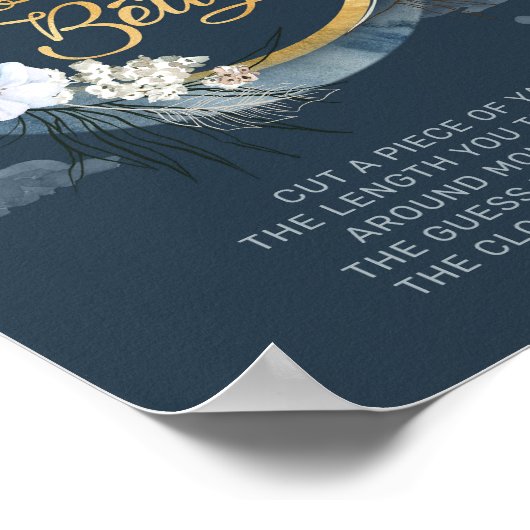 Boho navy en gouden folie Hoe groot mama's buik sp Poster (Hoek)