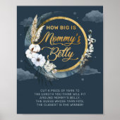 Boho navy en gouden folie Hoe groot mama's buik sp Poster (Voorkant)