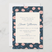 Boho Navy en Pink Flowers Cute Baby shower Kaart (Voorkant)