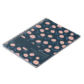 Boho Navy en Roze Bloemstuk Aangepaste Bruidsdouch Notitieboek (Linkerzijde)