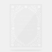 Boho Navy Floral Wedding Welcome Sign Acryl Bord (Voorkant)