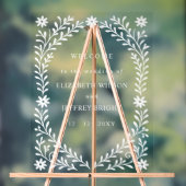 Boho Navy Floral Wedding Welcome Sign Acryl Bord (Neutraal)