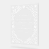 Boho Navy Floral Wedding Welcome Sign Acryl Bord (Hoek)