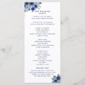 Boho Navy Flowers – Countryside Wedding Programmakaart (Achterkant)