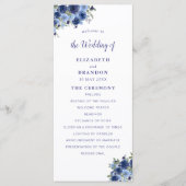 Boho Navy Flowers – Countryside Wedding Programmakaart (Voorkant)