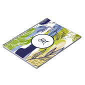 Boho Navy Lime Groen Bladeren Notitieboek (Linkerzijde)