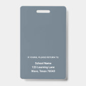 Boho Navy Onderwijs Naamlabel Foto ID Badge (Achterkant)