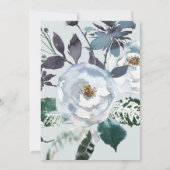 Boho Navy Peony Bloemenkrans op grijs | Bruiloft Kaart (Achterkant)