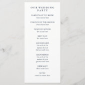 Boho Navy Peony | Trouwprogramma Programmakaart (Achterkant)