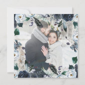 Boho Navy Peony Wedding Save the Date | Foto (Achterkant)