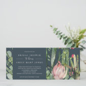 BOHO NAVY PINK FLORAL CACTI FAUNA VRIJGEZELLENFEES KAART (Staand voorkant)