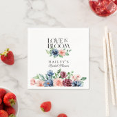 Boho Navy Roze Bloemen Liefde in Bloom Vrijgezelle Servet (Insitu)