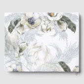 Boho Navy Wit Bloemrijke Pampas Gras Bruiloft Gastenboek (Achterkant)