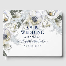 Boho Navy Wit Bloemrijke Pampas Gras Bruiloft