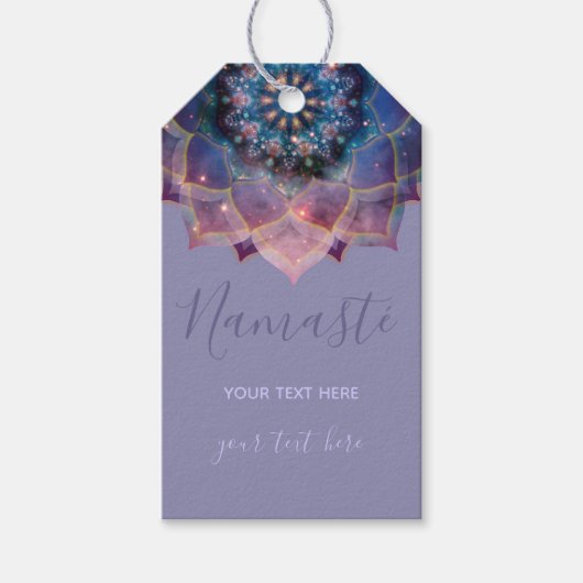 Boho Nebula Bloom | Mandala-ontwerp Cadeaulabel (Voorkant)