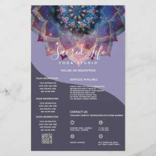 Boho Nebula Bloom Mandala-ontwerp Flyer