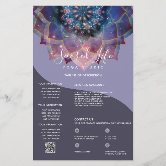 Boho Nebula Bloom | Mandala-ontwerp Flyer (Voorkant)