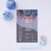 Boho Nebula Bloom | Mandala-ontwerp Flyer (Enkel)