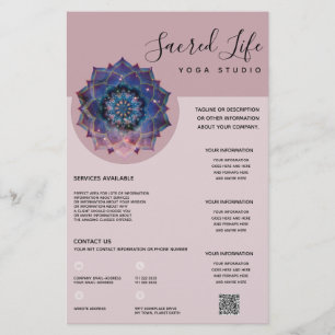 Boho Nebula Bloom Mandala-ontwerp Flyer