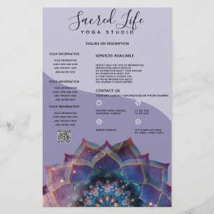 Boho Nebula Bloom Mandala-ontwerp Flyer