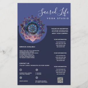 Boho Nebula Bloom Mandala-ontwerp Flyer