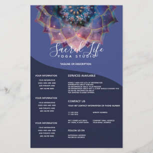 Boho Nebula Bloom Mandala-ontwerp Flyer
