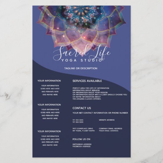 Boho Nebula Bloom | Mandala-ontwerp Flyer (Voorkant)