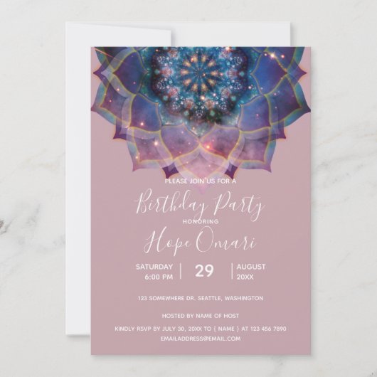 Boho Nebula Bloom | Mandala-ontwerp Kaart (Voorkant)