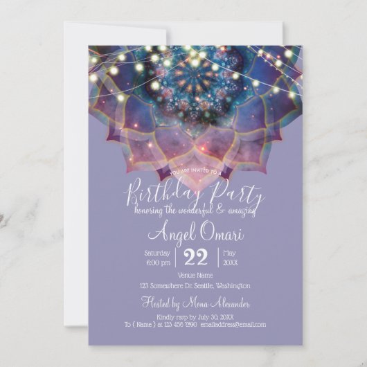Boho Nebula Bloom | Mandala Ontwerp Kaart (Voorkant)