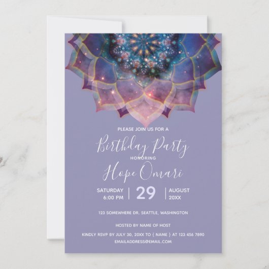 Boho Nebula Bloom | Mandala Ontwerp Kaart (Voorkant)