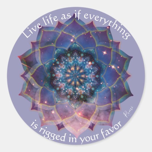 Boho Nebula Bloom | Mandala-ontwerp Ronde Sticker (Voorkant)