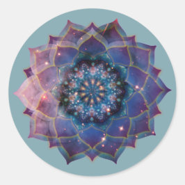 Boho Nebula Bloom | Mandala Ontwerp Ronde Sticker