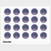 Boho Nebula Bloom | Mandala-ontwerp Ronde Sticker (Vel)