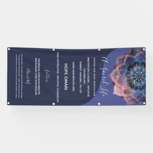 Boho Nebula Bloom | Mandala Ontwerp Spandoek (Horizontaal)