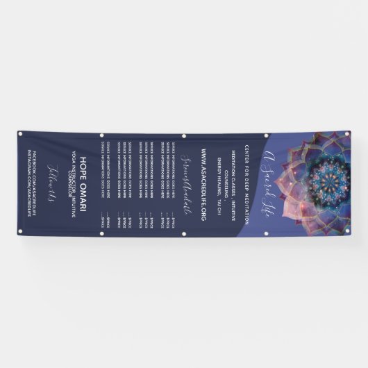 Boho Nebula Bloom | Mandala-ontwerp Spandoek (Horizontaal)