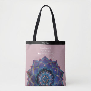 Boho Nebula Bloom Mandala-ontwerp Tote Bag