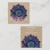 Boho Nebula Bloom | Mandala-ontwerp Vierkante Visitekaartje (Voorkant / Achterkant)
