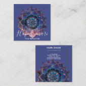 Boho Nebula Bloom | Mandala-ontwerp Vierkante Visitekaartje (Voorkant / Achterkant)