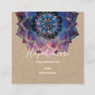 Boho Nebula Bloom Mandala-ontwerp Vierkante Visitekaartje