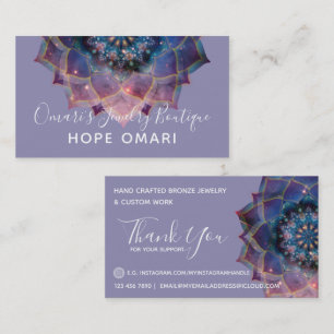 Boho Nebula Bloom   Mandala-ontwerp Visitekaartje