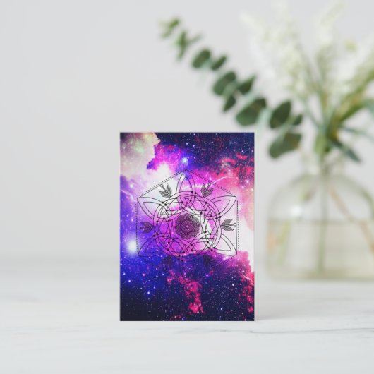 *~* Boho Nebula Celtic Aztec Tribal Galaxy Visitekaartje (Staand voorkant)